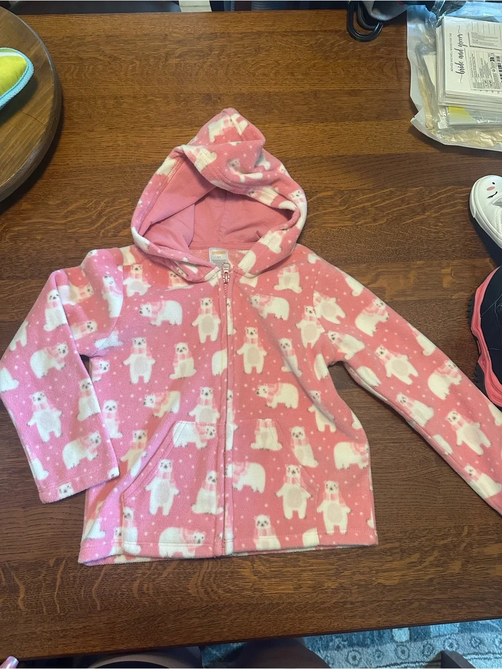 Gymboree Pink Polar Bear Hooded Fleece Zip Jacket